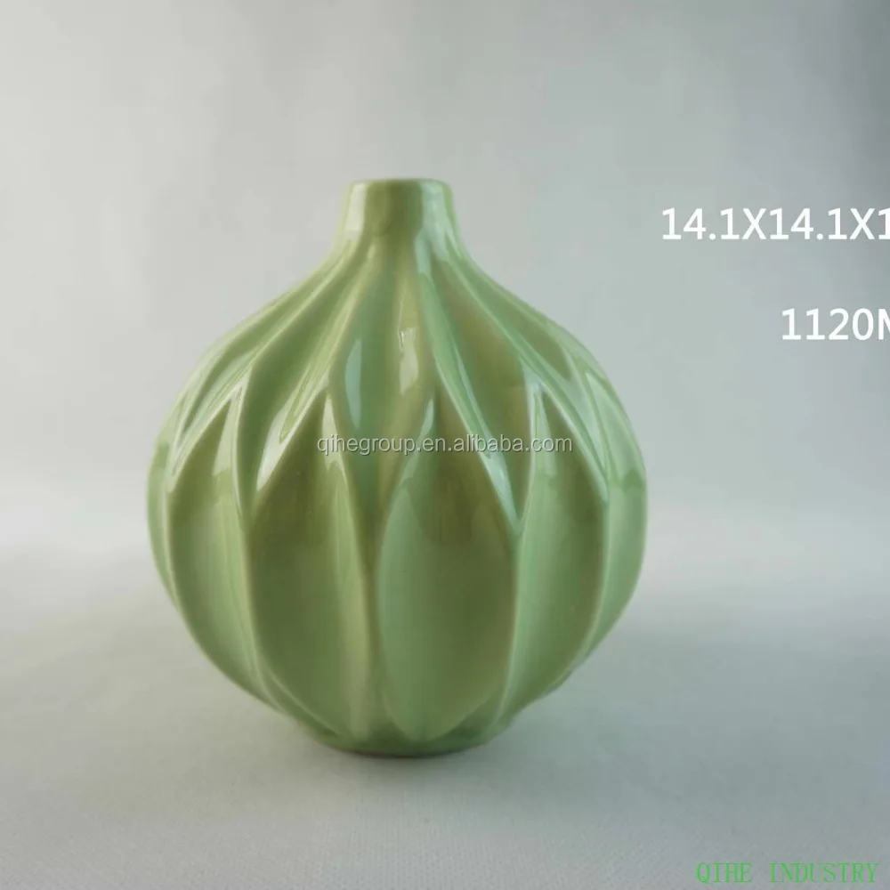 Elegant Shape Ceramic Flower Vase With Glazed For Home Decor