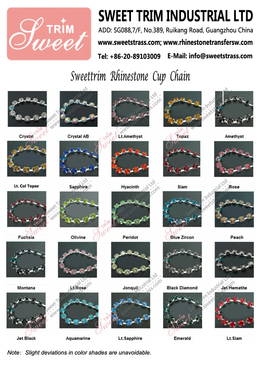 various size Wholesale Fashion bling bling decorative rhinestone trim