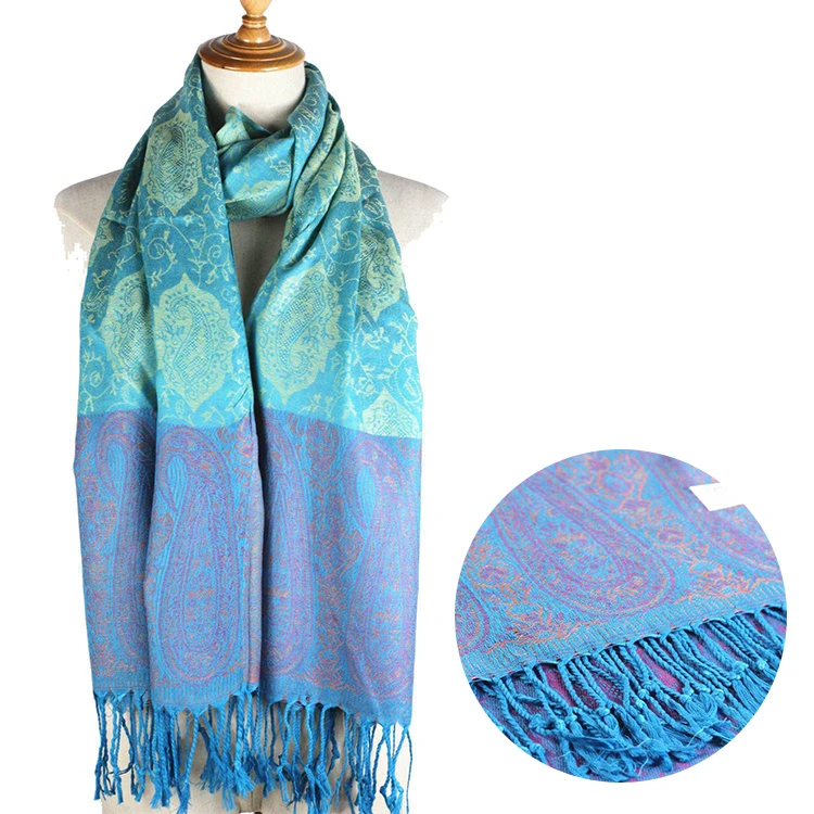 Fashion Warm Winter Women Long Cashmere Floral Pattern Scarf Large Shawl Scarf W