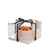 Moon Cake Box Free Sample PVC Clear Color Material Type Packaging Plastic Gift Box for Birthday Cake Party with Ribbon