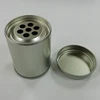 Plain tinplate spice tin can with holes on tin cover