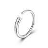 Minimalist Jewelry S925 Pure Silver Jewellery Cold Colour Extremely Simple Zircon Diamond Engagement Ring