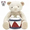 Personalized 2019 Cashmere Soft Plush Beige Baby Teddy Bear Toys With Drum Wholesale Kids Stuffed Plush Toy Custom Teddy Bear