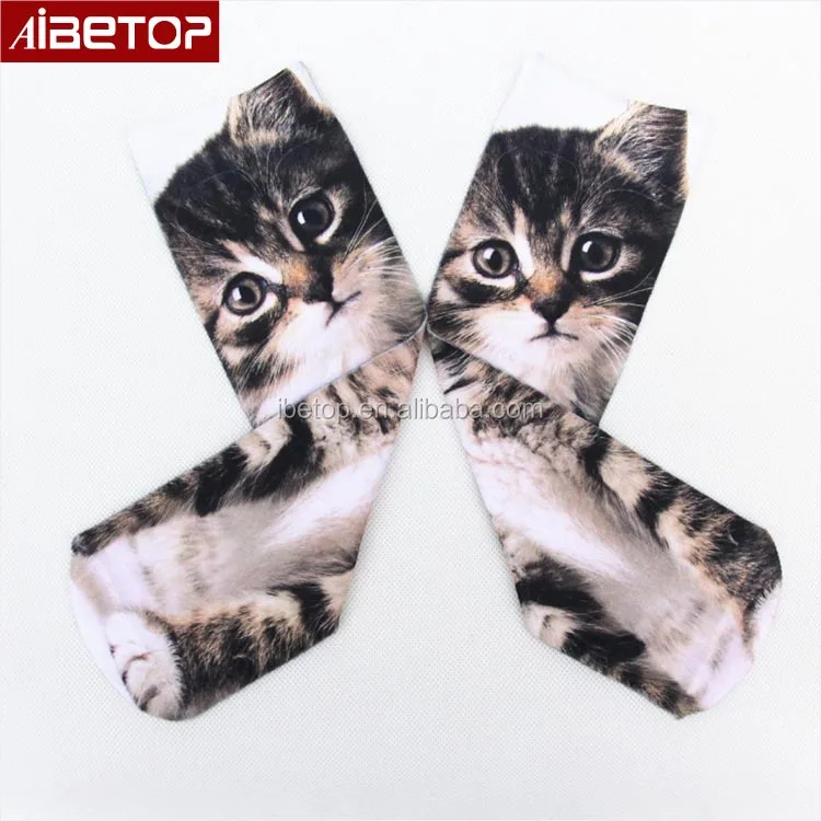 2018 Ibetop Chine Usine échantillon Gratuit Personnalisé Chat Chien Sublimation 3d Dessin Animé Tube Chaussettes Buy Chaussettes De