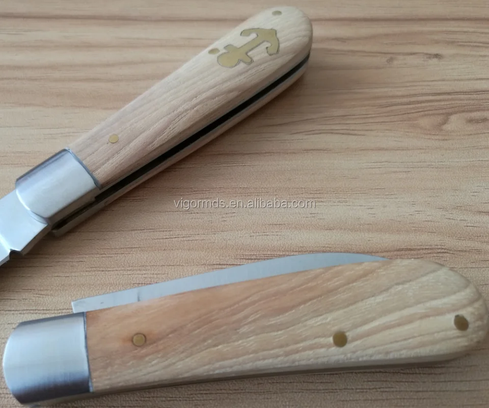 (pkgc1216) 3.5" Traditional Slip Joint Lock Wood Handle Folding Sailor