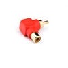 RCA Male to RCA Female Right Angle Adapter 90 Degree Connector red