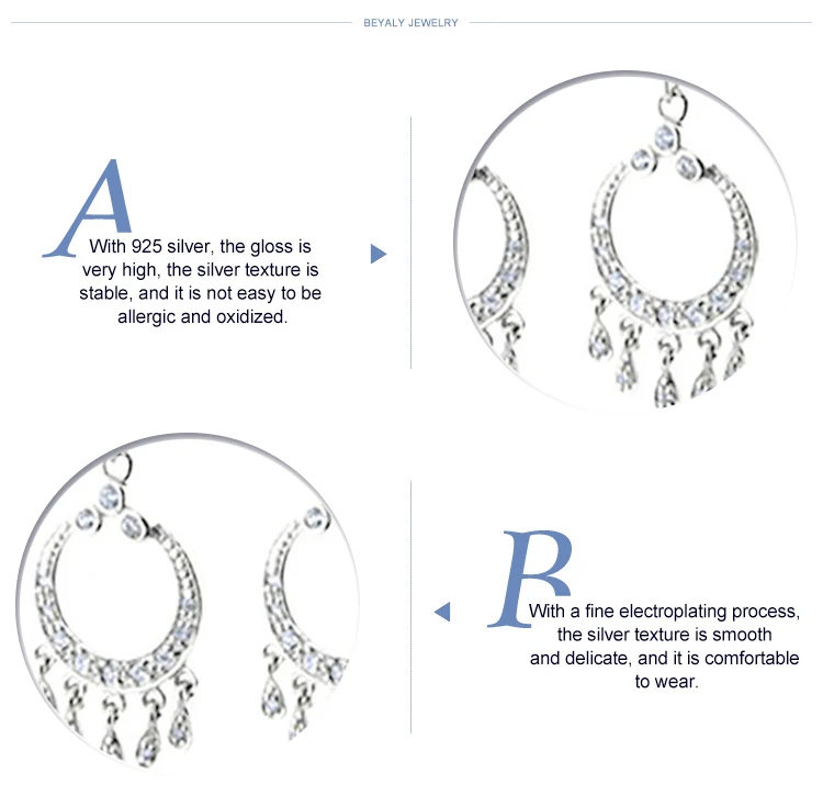 Circle design multi drop cz set silver nepal earrings