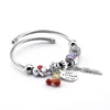 Fashion cherry and tree Stainless Steel Bracelet Charm Bead cuff Bracelet