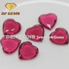 Bling Jewelry Accessories Red Heart Shape Glass Gemstone Two Flat Back Cut Glass Stone
