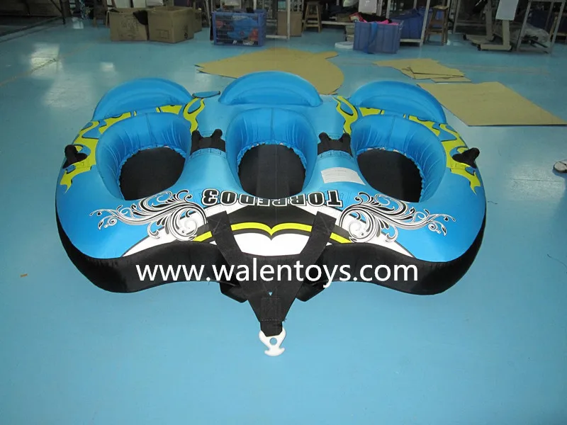 BIG BERTHA Towable Quadruple Rider Water Tube Boat Ski Raft Inflatable New 