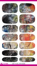 K5710B Water Transfer Foil Nails Sticker Colorful Lotus Design Nail Art Decals Manicure Decor Tools Fashion