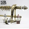 KYOK Mosaic Extendcurtain Rods Sets With Golden Aluminum Alloy Final Coppercurtain Rod Tipcommercial Diamond Finials Curtain Ro