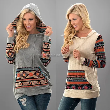 tribal print hoodie