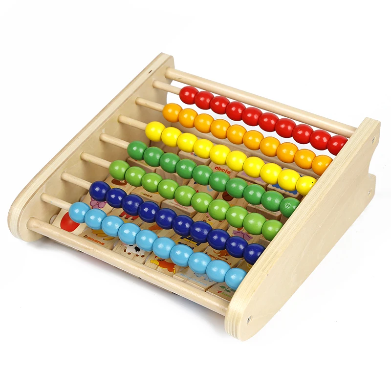 Color Children Alphabet Abacus Calculation Frame Wooden ...