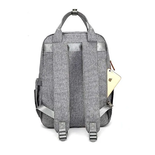 JUNYUAN Leather Insulated Mummy Daddy Baby Diaper Bag Backpack With Stroller Strap