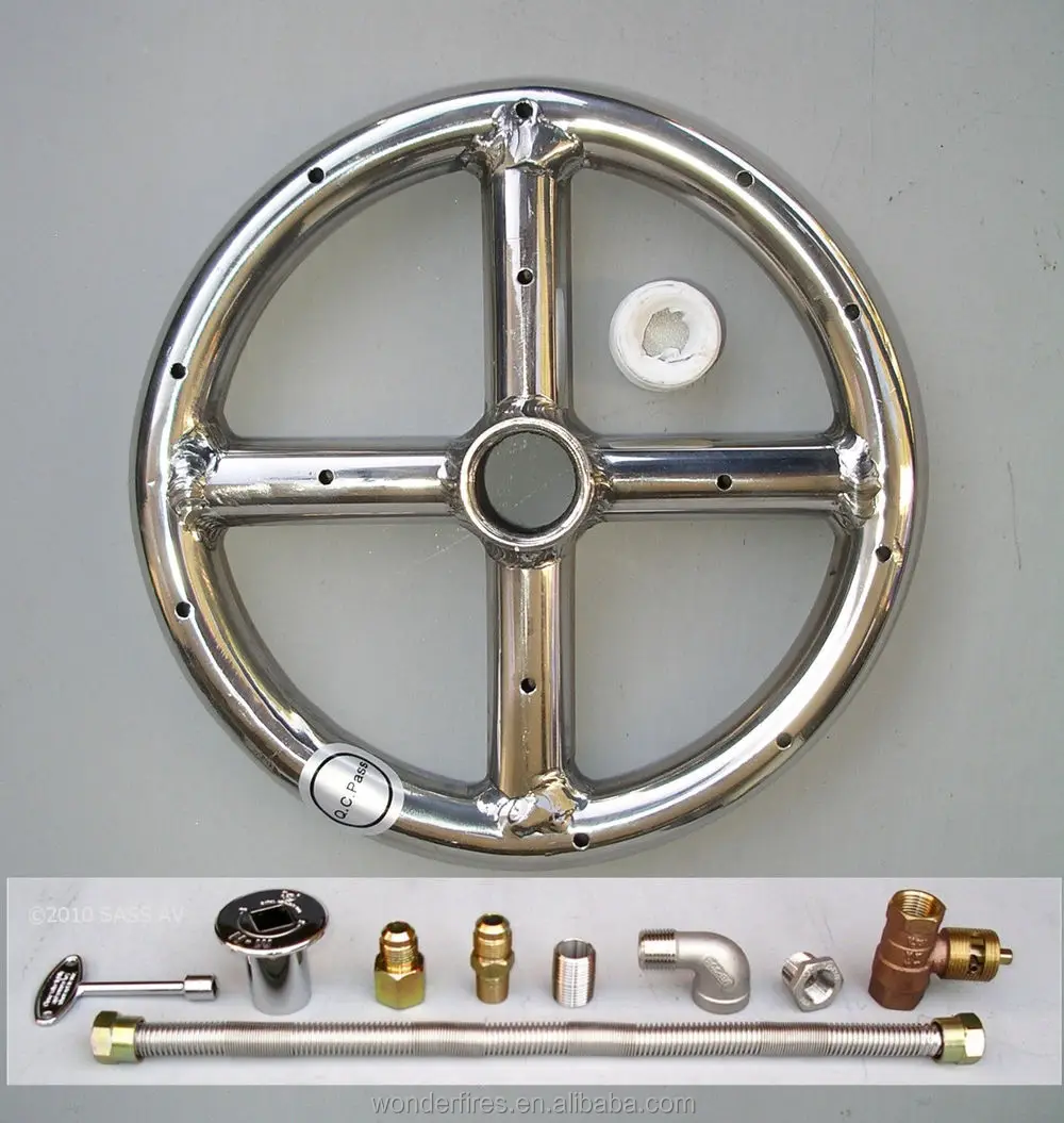 6" 12" 18" 24" 30" Stainless Steel Gas Fire Pit Burner Ring Kit for NG 
