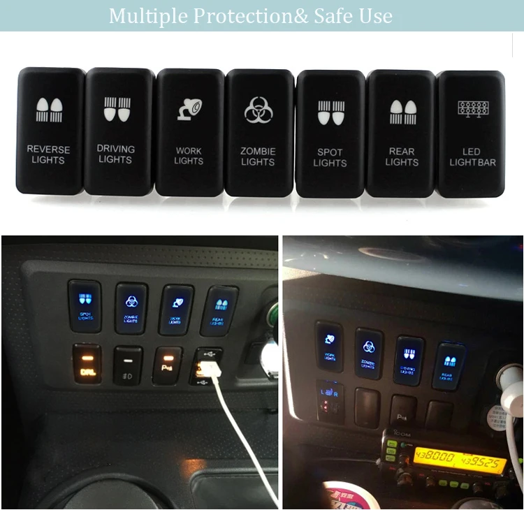 12v Auto Boat On Off Square Push Button Light Switch Buy Square Push