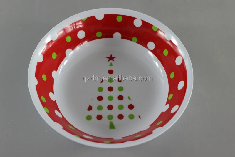 Christmas Melamine Suop bowl Xmas 8inch Plastic round bowl