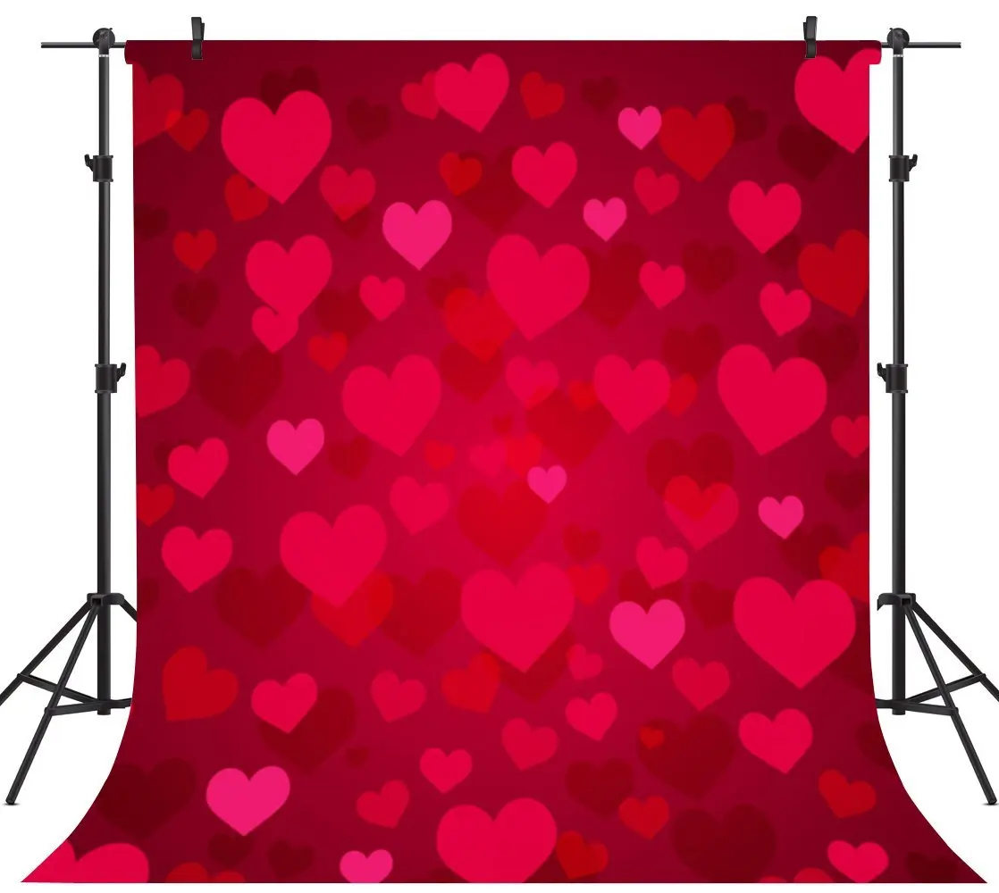 GoHeBe 10X10FT Seamless Valentines Day Theme Pictorial Cloth Customized Photography Backdrop Background Studio Prop VDD047C