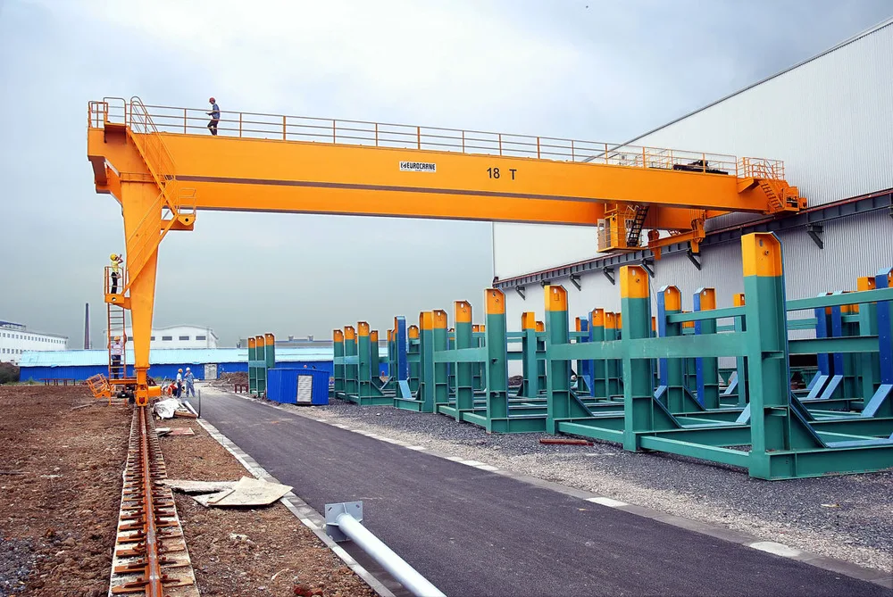 50t Mgb Double & Single Girder Semi Gantry Crane With Trolley - Buy ...