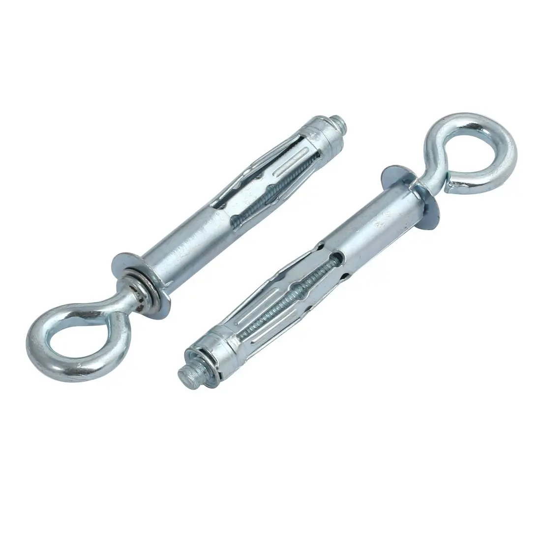 uxcell 2Pcs M6 Thread 65mm Length Zinc Plated Hollow Wall Anchor Screw Eye Assortment
