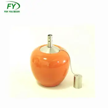 Ceramic Tabletop Torch Oil Lamp With Stainless Steel Tank And New Ceramic Tabletop Torch Oil Lamp With Stainless Steel Tank And New Wick Holder Ct 001