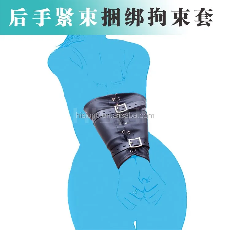 Hot Fashion Slave Arm Cuffs Restraint Pu Leather Arms Bound Costumes Arms Restraint Bag Bondage