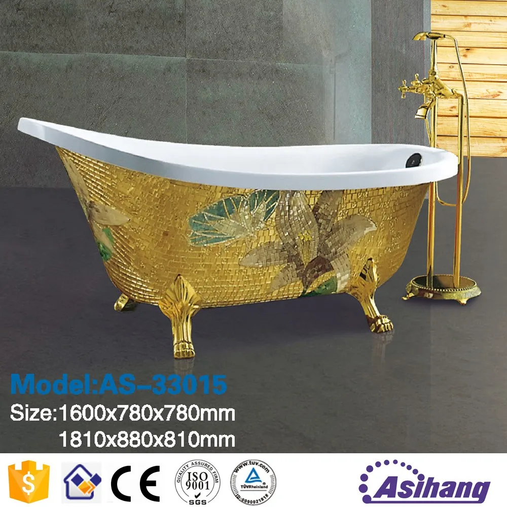 Ofuro Acrylic Classical Gold Color Bathtub With Seat Buy Acrylic