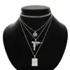 Women's fashion jewelry multi elements cross multi layer clavicle pendant choker necklace chain