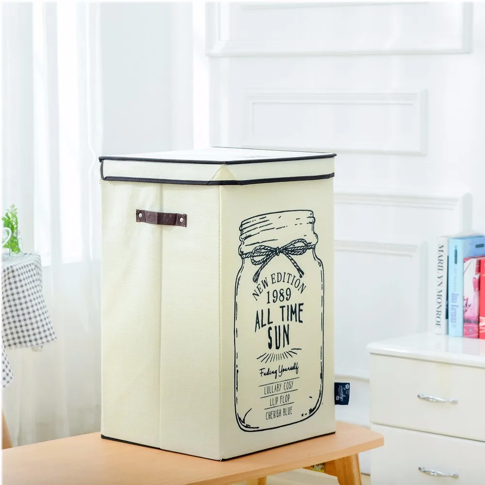 Bsci Foldable Easily Transport Lightweight Metal Handle Polyester Linen Foldable Cardboard