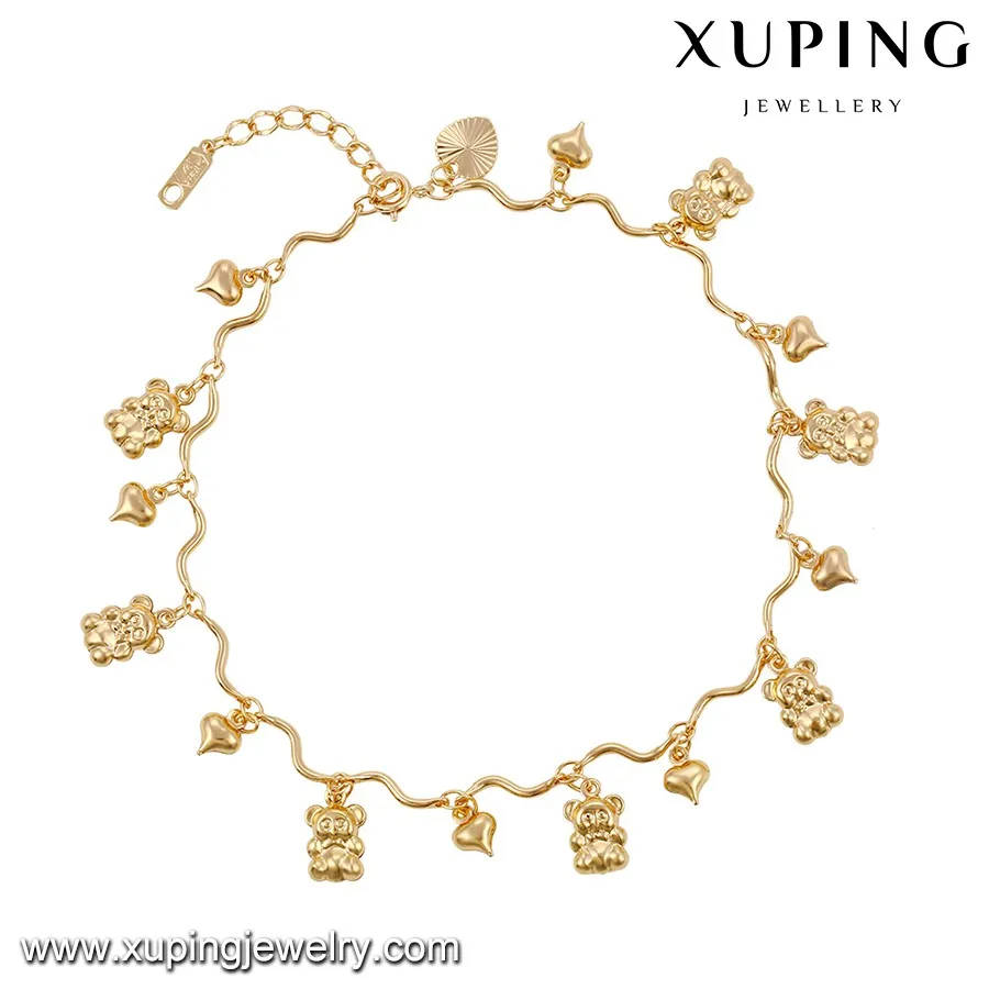 74480-18k gold plated anklet designs jewelry string anklet ,jewelry golden models 18k gold anklet