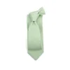 Chinese Simple Design Green Ties Fashion Handmade Silk Woven Jacquard Solid Color Tie