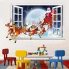 Baby Kids Cartoon Christmas Murals Santa Claus Elk Custom Anime Room Decoration 3D Wall Sticker Shop Window decorative sticker