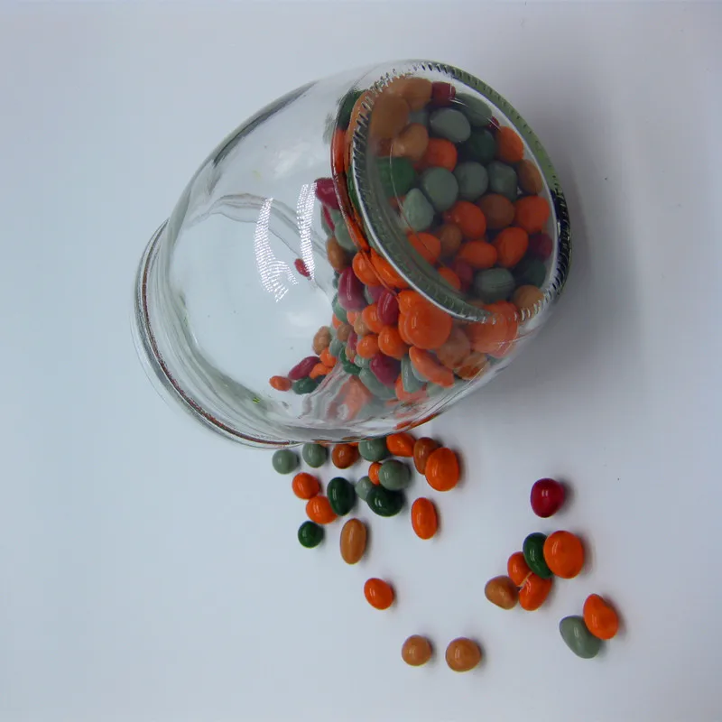 ball shaped embossed candy glass mason jar