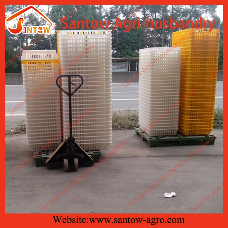 Environmental plastic chicken duck quail birds pigeon poultry transport cages for sale