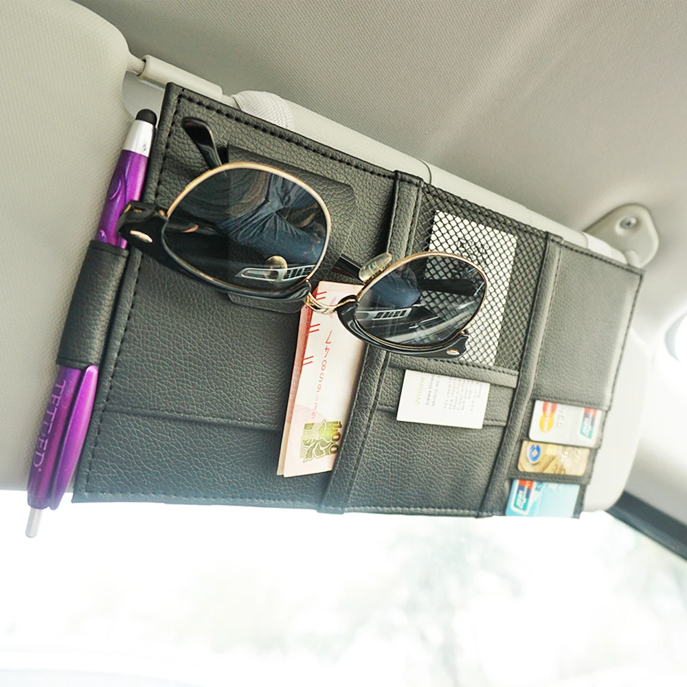 2021 Amazon Selling Multifunction Car Visor Storage Bag Sunglass Clip
