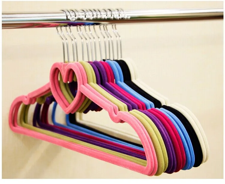 Velvet Flocked Customized Colored Clothes Hangers - Buy Velvet Flocked ...