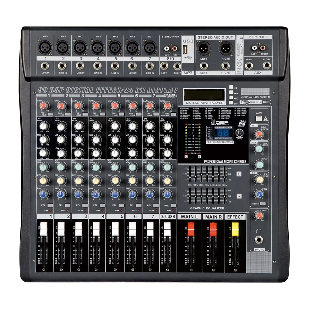 Consola de dj de interfaz de audio USB mezclador de karaoke de alta calidad