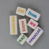 2018 hotest 6-13MM white oblong block beads loose acrylic plastic alphabet slide letters