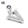 R Alphabets Designs 925 Silver Fashion Letter V Pendant Jewelry