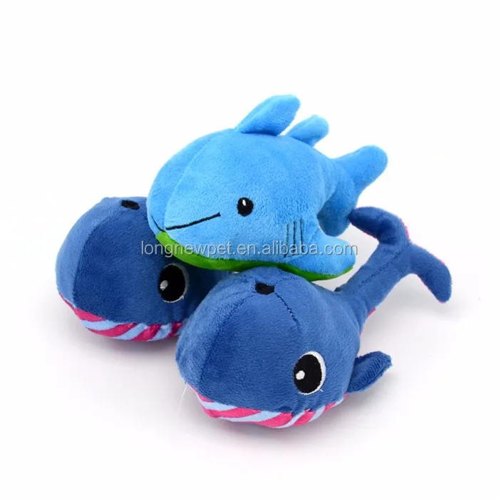 Durable Stuffed Squeaky Pet Toy Dog Puppy Clown Fish Shark Tropical