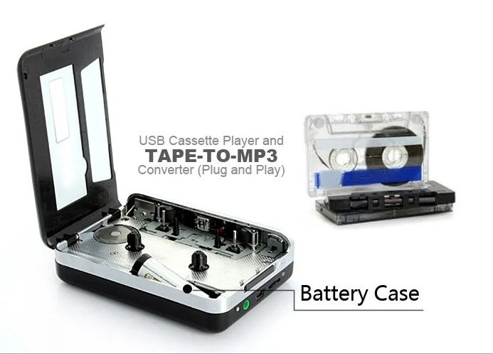 USB Cassette Capture Recorder Radio Player, Tape to PC Super Portable USB Cassette to MP3 Converter