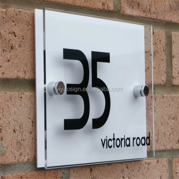 Custom Exterior Wall Mounted Plastic Acrylic Home Address House