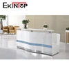 Spa used tufted hotel modern design white wooden beauty salon front office reception counter desk for office furniture