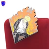 Popular custom made anime men characters Suga hard enamel lapel pins coffee pin with glitter flame shape metal pin