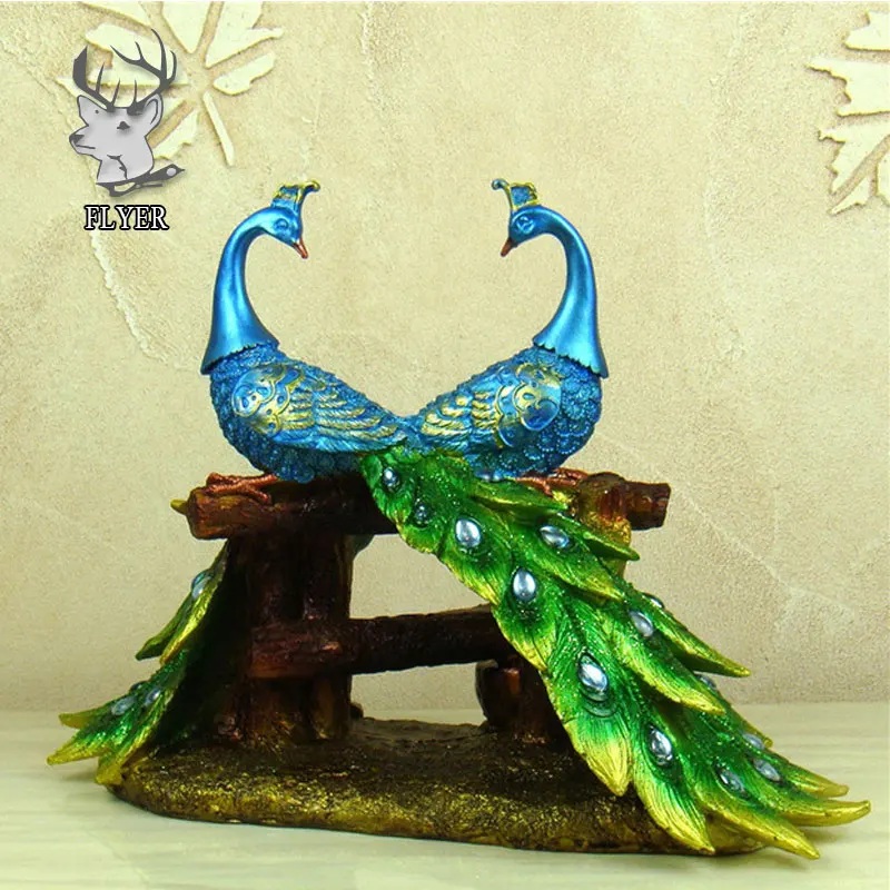 2018 Hote Sale Design Resin Indoor Decorative Large Size Peacock Statue