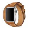 Compatible with Iwatch Band 38/42mm Leather Double Tour iwatch Strap Replacement Band with Stainless Steel Clasp for apple watch