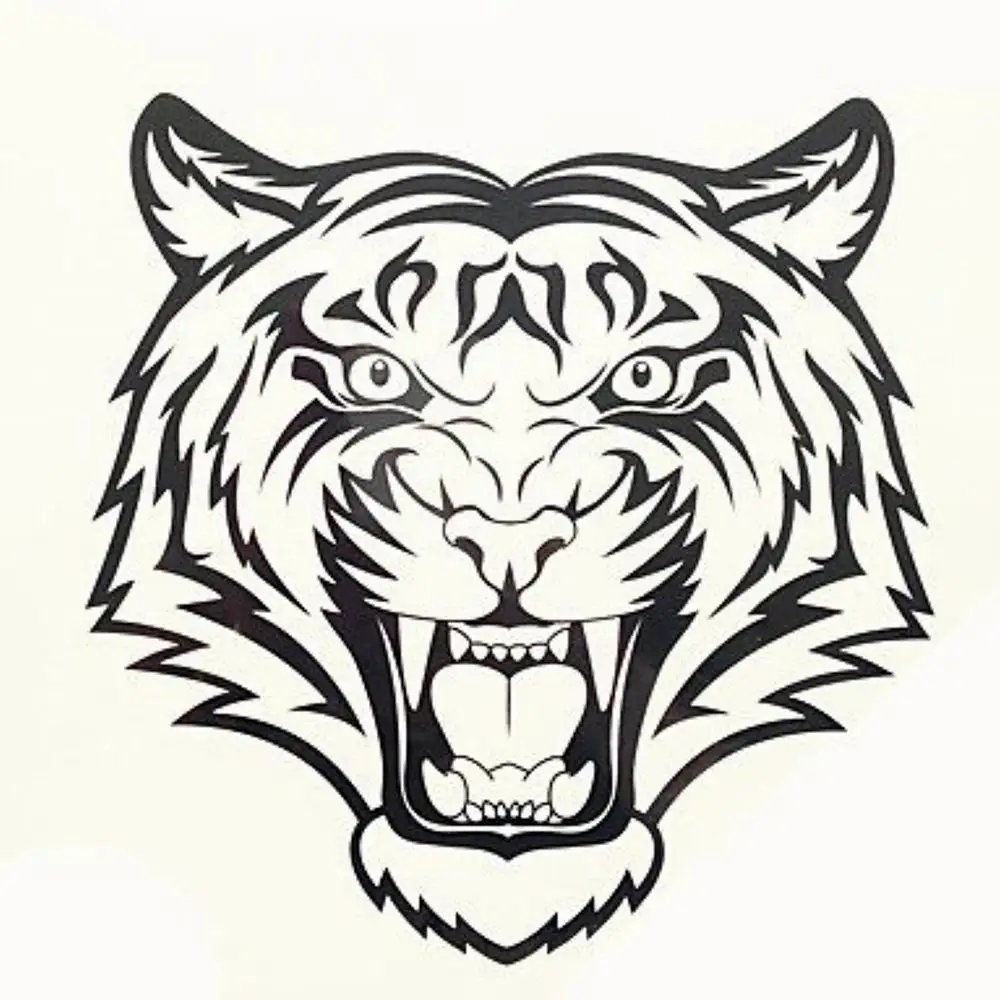 Контурные тату тигр