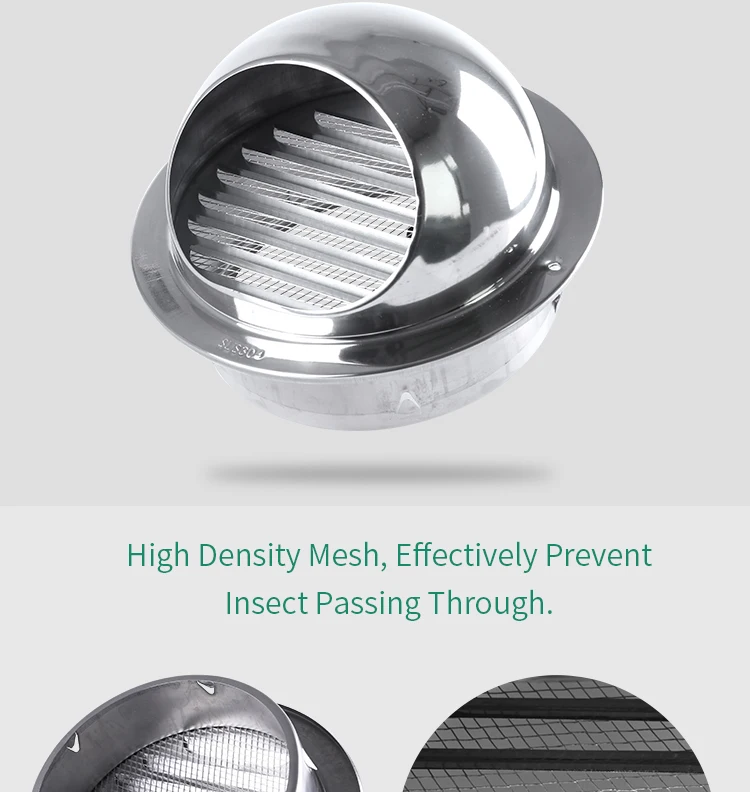 304 Stainless Steel 80mm Round Air Vent Cowl With Grille For External Wall Buy Metal Air