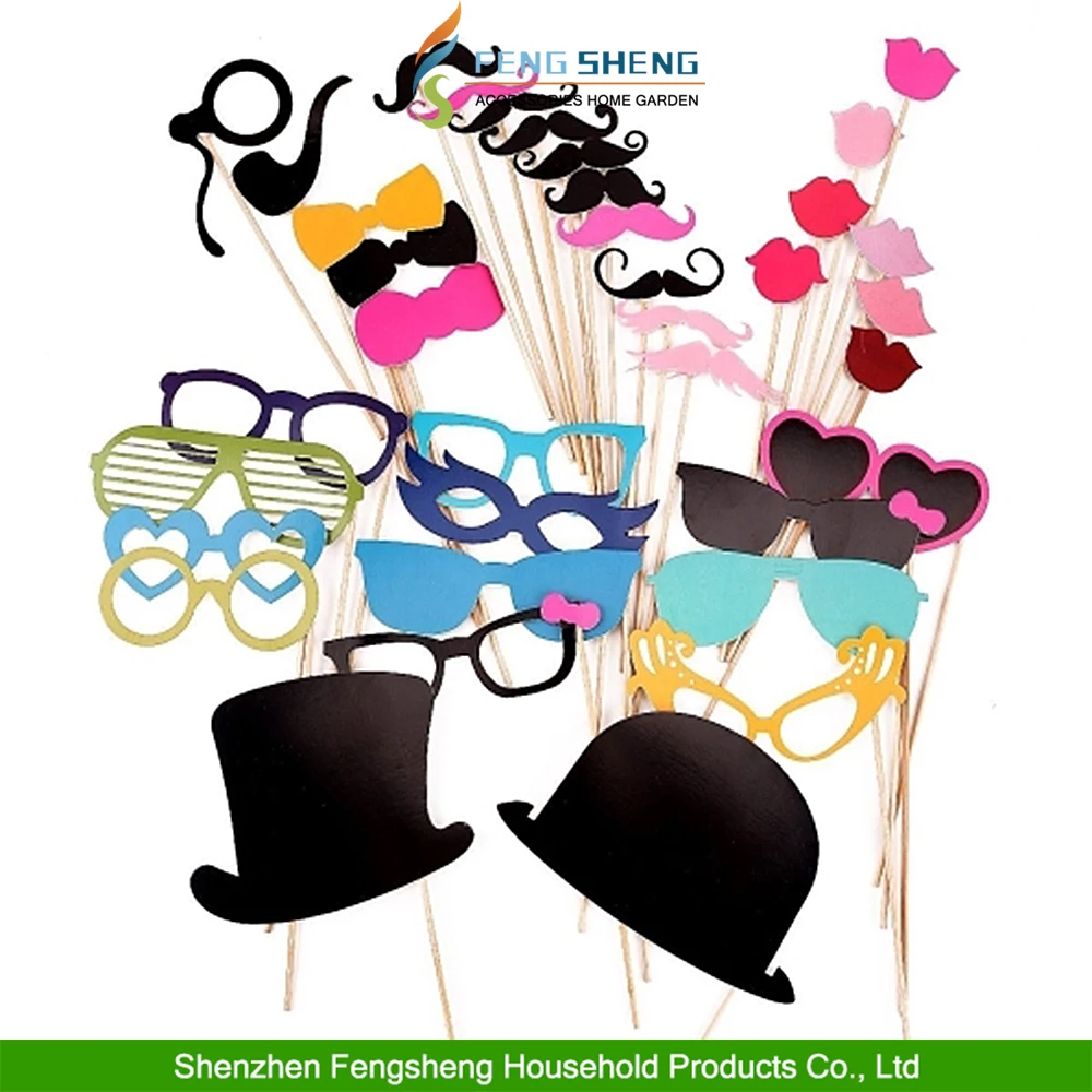 36pcs Photo Booth Props On A Stick Mustache